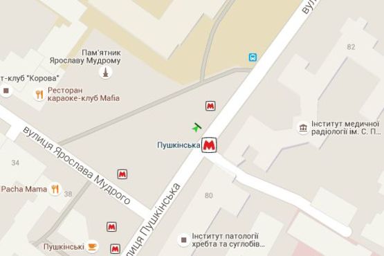 Схема рекламної площини за адресою Пушкінська вул., 77