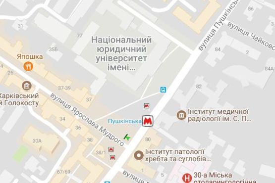 Схема рекламної площини за адресою Пушкінська вул. - Ярослава Мудрого вул. (Петровського вул.)