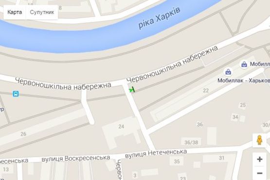 Схема рекламной плоскости по адресу Червоношкільна наб., 22