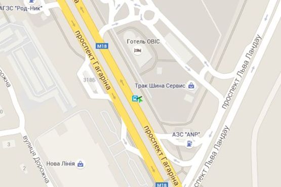 Схема рекламной плоскости по адресу Гагаріна просп. - Льва Ландау просп. (50-річчя СРСР просп.), (зупинка)