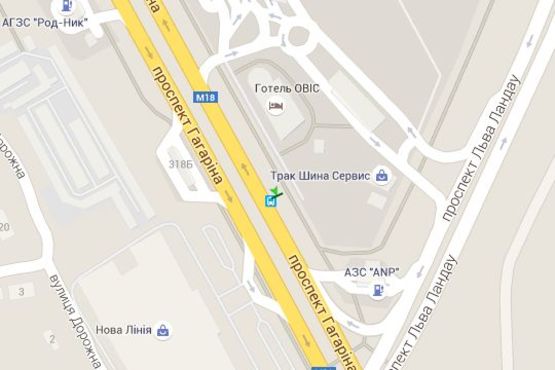 Схема рекламної площини за адресою Гагаріна просп. - Льва Ландау просп. (50-річчя СРСР просп.), (зупинка)