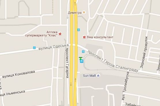 Схема рекламной плоскости по адресу Гагаріна просп. - Героїв Сталінграда просп., (зупинка)