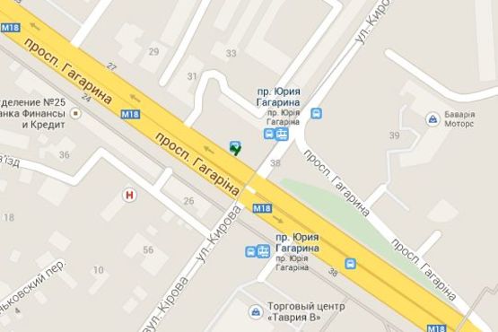 Схема рекламної площини за адресою Гагаріна просп., 35 (зупинка)