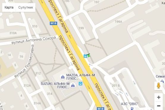 Схема рекламной плоскости по адресу Гагаріна просп., 199 (зупинка)