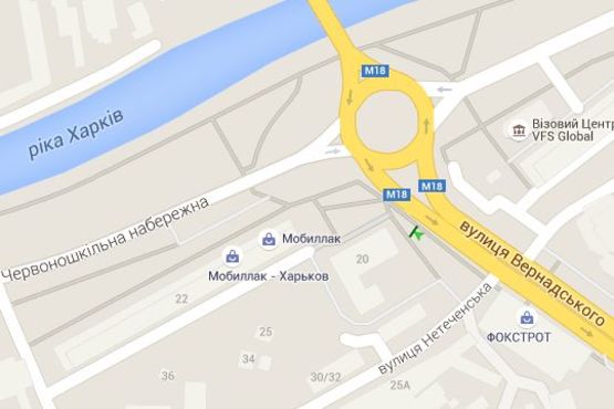 Схема рекламної площини за адресою Вернадського вул. - Червоношкільна наб., (№1)