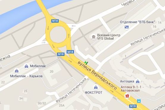 Схема рекламной плоскости по адресу Вернадського вул. - Червоношкільна наб., (№2)