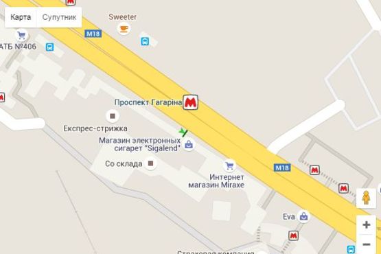 Схема рекламной плоскости по адресу Вернадського вул. - Гагаріна просп., (№2)