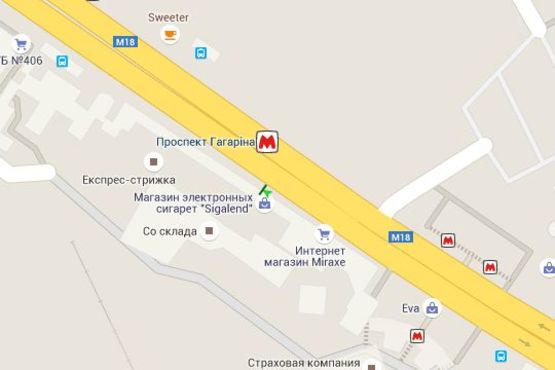 Схема рекламной плоскости по адресу Вернадського вул. - Гагаріна просп., (№2)