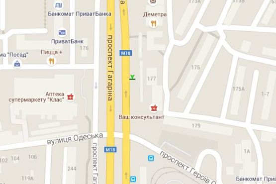 Схема рекламної площини за адресою Гагаріна просп., 177 (зупинка) №4