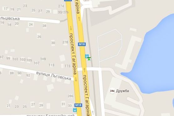 Схема рекламной плоскости по адресу Гагаріна просп., 185 (зупинка)