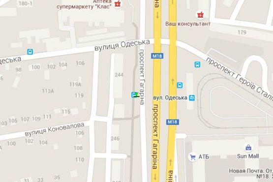 Схема рекламной плоскости по адресу Гагаріна просп., 244 (зупинка)