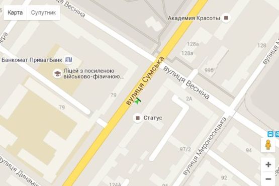 Схема рекламной плоскости по адресу Сумська вул., 126 (№2)