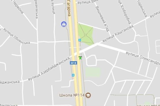 Схема рекламної площини за адресою Гагаріна просп. - Каштанова вул. (№1)