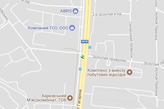 Схема рекламной плоскости по адресу Гагаріна просп. - Чугуївська вул. (№1)