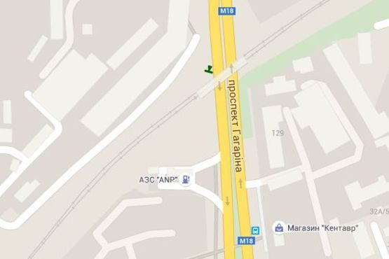 Схема рекламной плоскости по адресу Гагаріна просп. (під мостом)