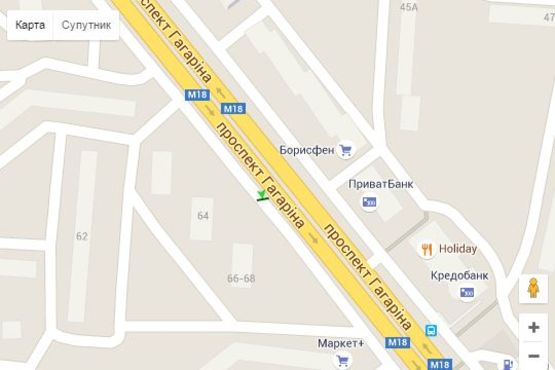 Схема рекламної площини за адресою Гагаріна просп., 66