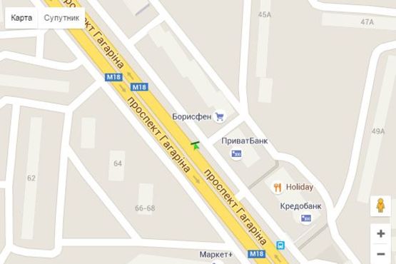 Схема рекламної площини за адресою Гагаріна просп., 45-а (№1)