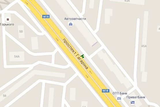 Схема рекламної площини за адресою Гагаріна просп., 43-а