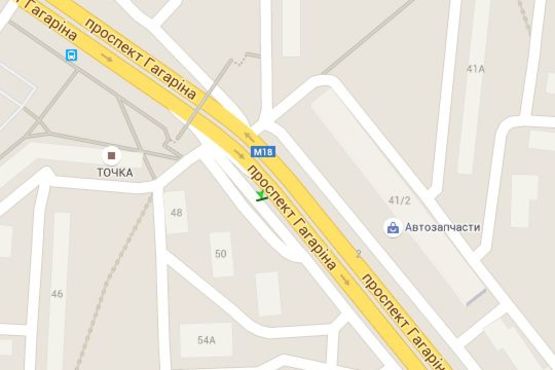 Схема рекламной плоскости по адресу Гагаріна просп., 52-а (№1)