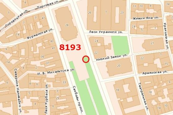 Схема рекламної площини за адресою Свободи просп., 22