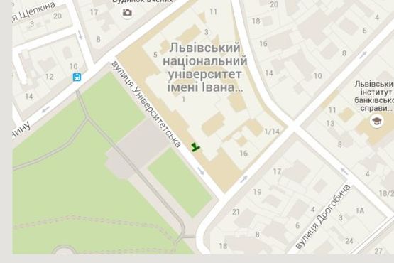 Схема рекламной плоскости по адресу Університетська вул., 1 (ліва)