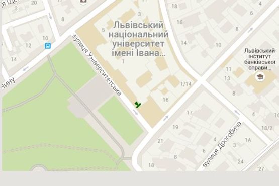 Схема рекламной плоскости по адресу Університетська вул., 1 (права)