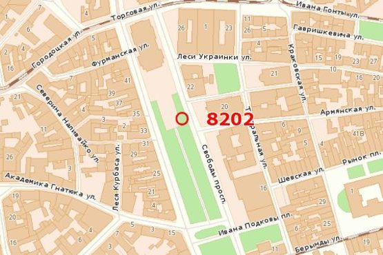 Схема рекламной плоскости по адресу Свободи просп., 20