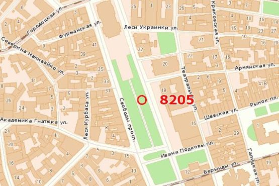 Схема рекламної площини за адресою Свободи просп., 18