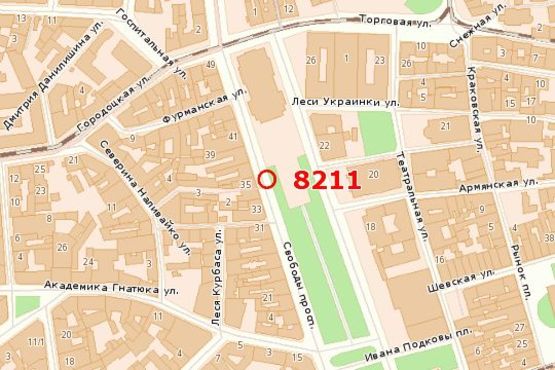 Схема рекламной плоскости по адресу Свободи просп., 33