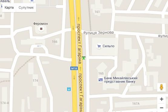 Схема рекламной плоскости по адресу Гагаріна просп., 165 (№1)