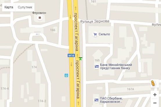 Схема рекламной плоскости по адресу Гагаріна просп., 165 (№2)