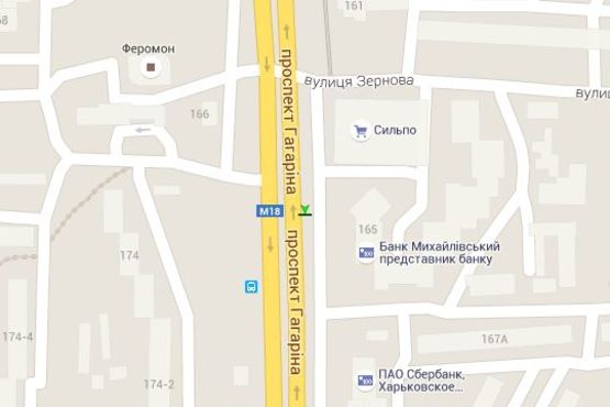 Схема рекламной плоскости по адресу Гагаріна просп., 165 (№2)