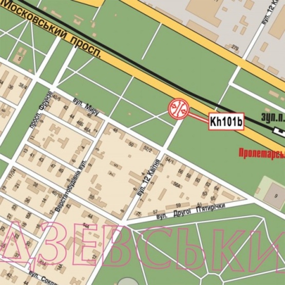 Схема рекламної площини за адресою Московский просп., - 12 Апреля ул., (АЗС "УкрНАФТА", 500м к ст. м.Пролетарская, Депо), в направл. центра города