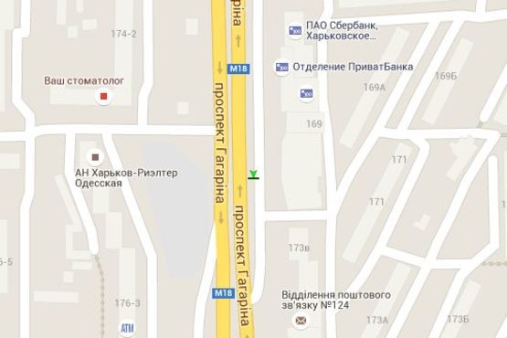 Схема рекламной плоскости по адресу Гагаріна просп., 167/1 (№1)