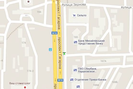 Схема рекламной плоскости по адресу Гагаріна просп., 167 (№1)