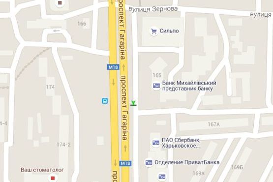 Схема рекламной плоскости по адресу Гагаріна просп., 167 (№1)