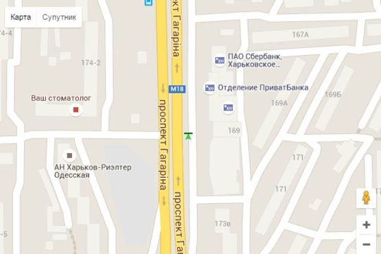 Схема рекламної площини за адресою Гагаріна просп., 167 (№2)