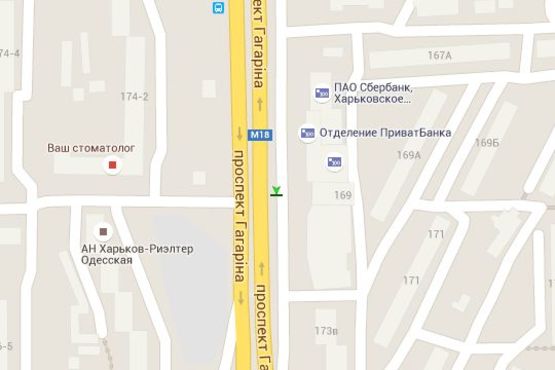 Схема рекламной плоскости по адресу Гагаріна просп., 167 (№2)