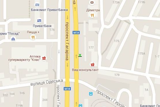 Схема рекламной плоскости по адресу Гагаріна просп., 177 (зупинка) №3