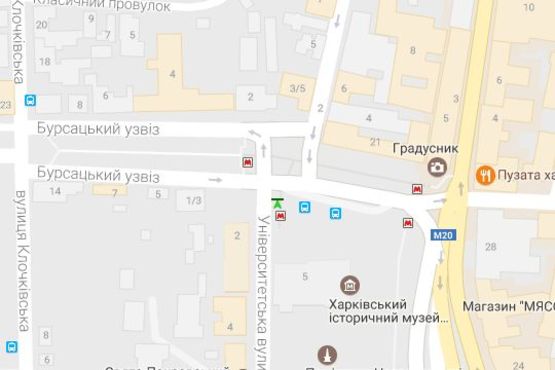 Схема рекламной плоскости по адресу Конституції пл. - Університетська вул. (№1)