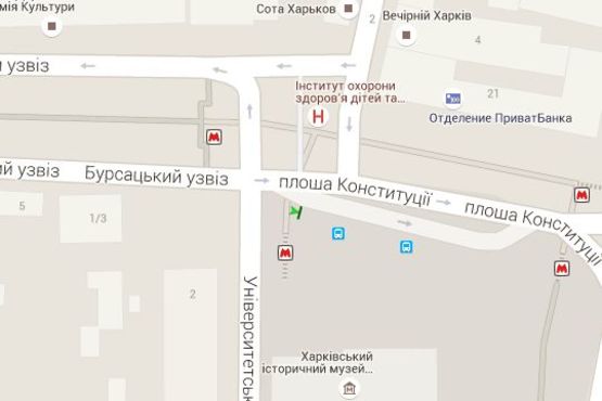 Схема рекламної площини за адресою Конституції пл. - Університетська вул., (зупинка) №1 (С)