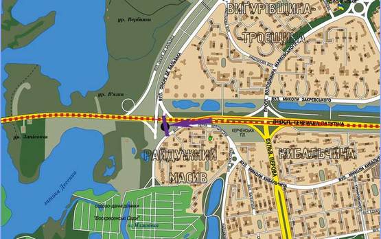 Схема рекламной плоскости по адресу пр.Ватутина возле поворота к "Фуршету"