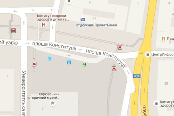 Схема рекламной плоскости по адресу Конституції пл. - Університетська вул., (зупинка) №3 (А)