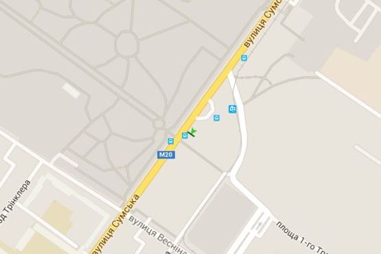 Схема рекламной плоскости по адресу Сумська вул., 128 (зупинка) №1