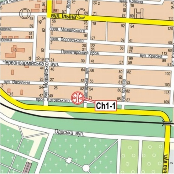 Схема рекламной плоскости по адресу Сумгаитская ул., напротив дома № 67 по пер. Котовского (АЗС "ANP", Золотоношское шоссе - вьезд/выезд Киев)
