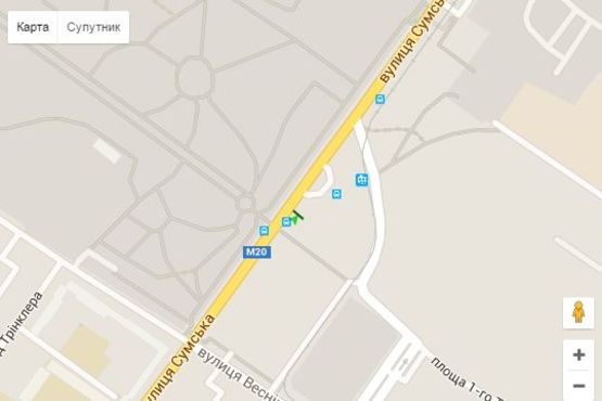 Схема рекламної площини за адресою Сумська вул., 128 (зупинка) №2