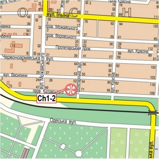 Схема рекламной плоскости по адресу Сумгаитская ул., напротив дома № 67 по пер. Котовского (АЗС "ANP", Золотоношское шоссе - вьезд/выезд Киев)