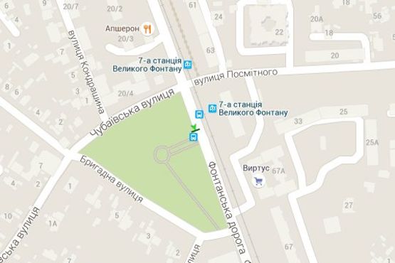 Схема рекламной плоскости по адресу Фонтанська дорога, (7-а Станція)