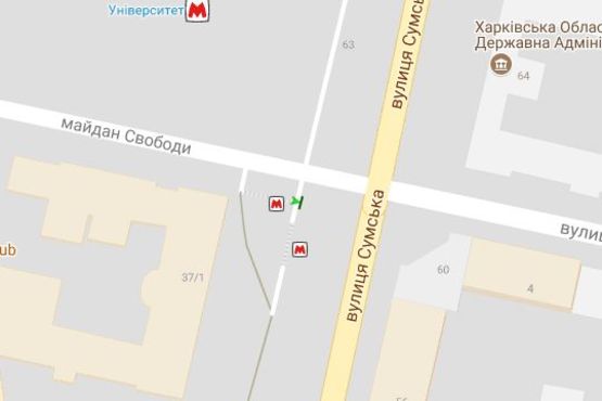 Схема рекламної площини за адресою Свободи пл. - Сумська вул., 37 (№1)