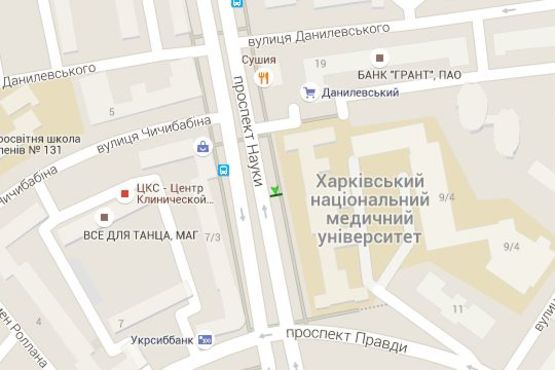 Схема рекламной плоскости по адресу Науки просп. (Леніна просп.), 4 (№2)